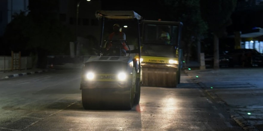 Başkent Lefkoşa’da iki caddede asfaltlama çalışmaları başladı