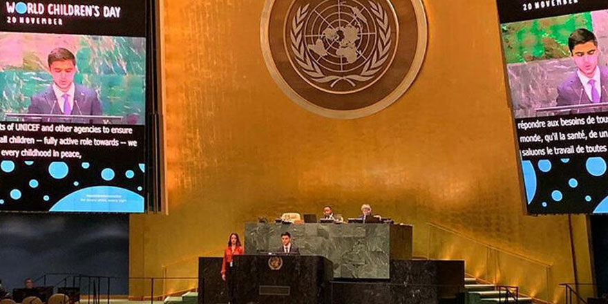 Türk çocuklar BM kürsüsünden seslendi: Mülteciler meselesinde Türkiye'yi örnek alın