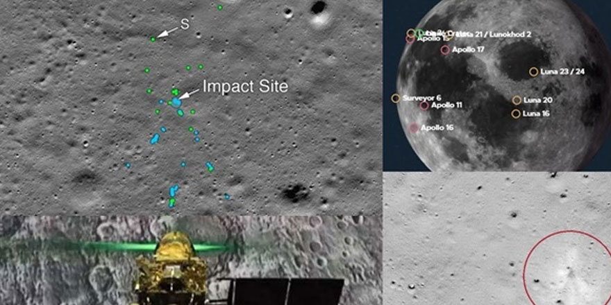Hindistan'ın ay yüzeyindeki kayıp modülü vikram'ın enkazı bulundu