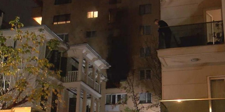 Kadıköy’de 8 katlı binada yangın paniği