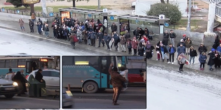 Otobüsler durakta durmayınca canlarını tehlikeye atıyorlar
