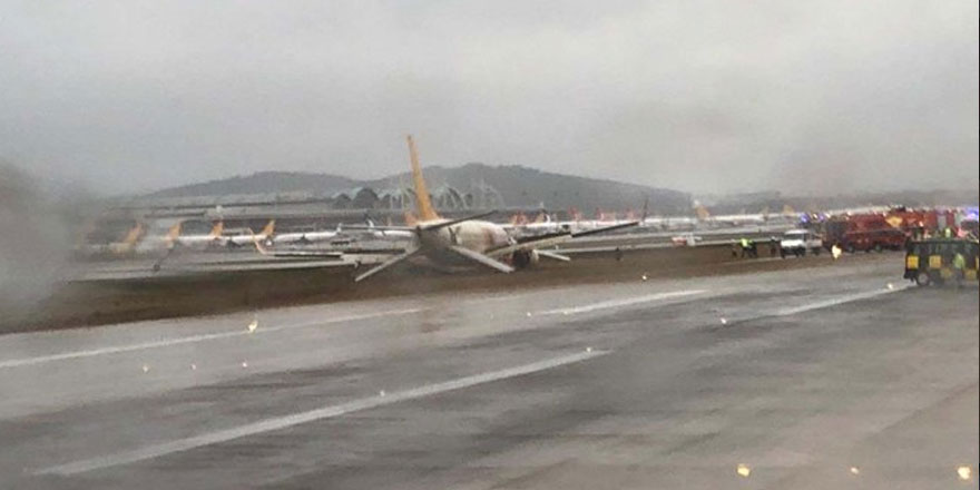 Sabiha Gökçen Havalimanı'nda uçak pistten çıktı