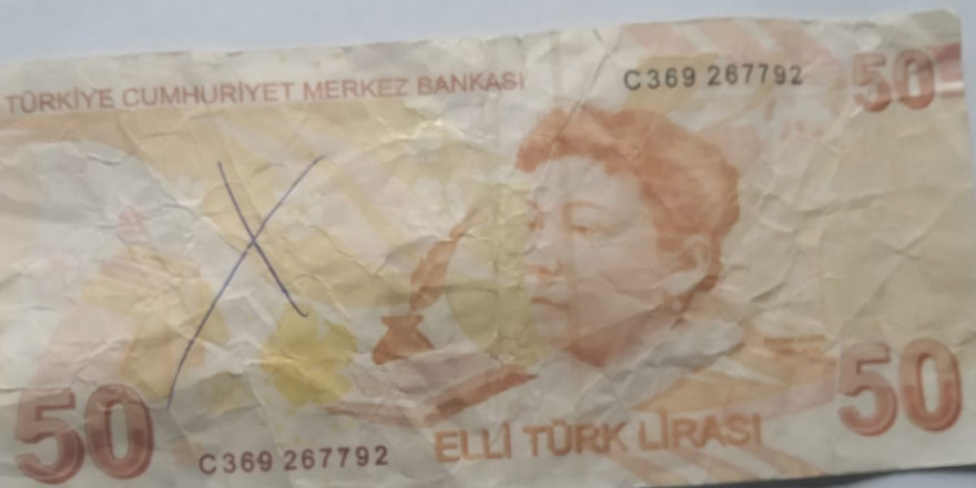 Sahte olduğu düşünülen 4 adet 50tl’lik banknot tespit edildi