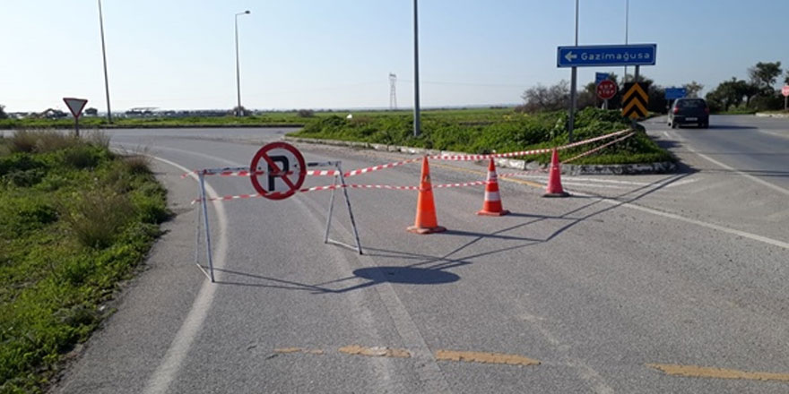 Güvercinlik kavşağından itibaren Gazimağusa gidiş yönü trafiğe kapatıldı