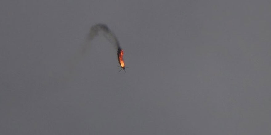 İdlib bölgesinde suriye ordusuna ait bir helikopter daha düşürüldü