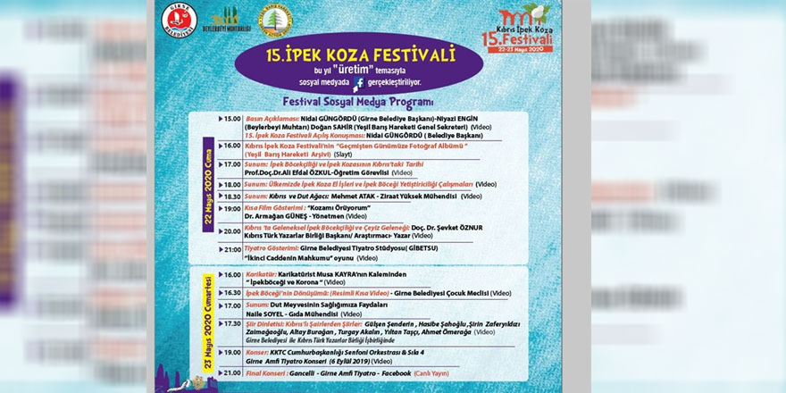 Festival, covid-19 salgını nedeniyle sosyal medya üzerinden yapılacak