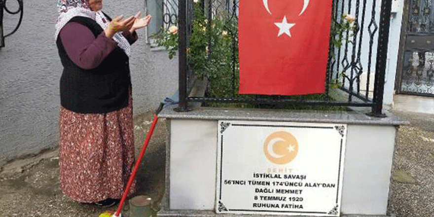 Evlerin arasındaki Kurtuluş Savaşı şehidinin mezarına mahalleli ilgisi