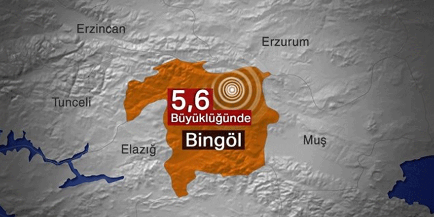 Bingöl'de 5,6 büyüklüğünde yeni deprem