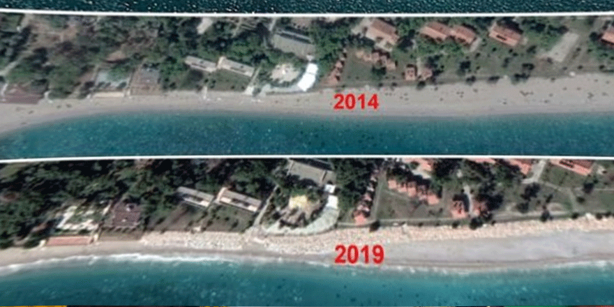 Konyaaltı Sahili 60 yılda 35 metre eridi, bir havluluk yer kaldı