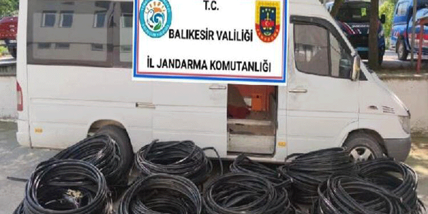 Çaldığı 112 bin TL değerindeki kablolarla yakalandı