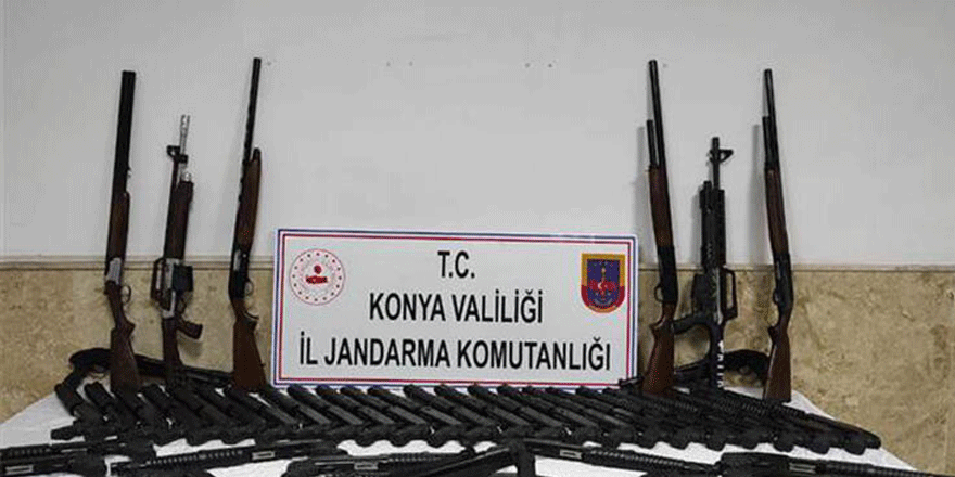 Konya’da kaçak üretilen 65 tüfek ele geçirildi