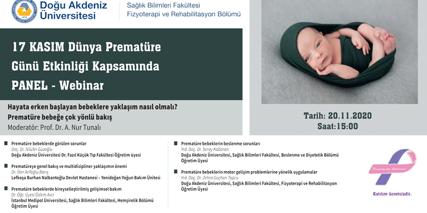 DAÜ sağlık bilimleri fakültesi 17 kasım dünya prematüre günü etkinliği düzenleyecek