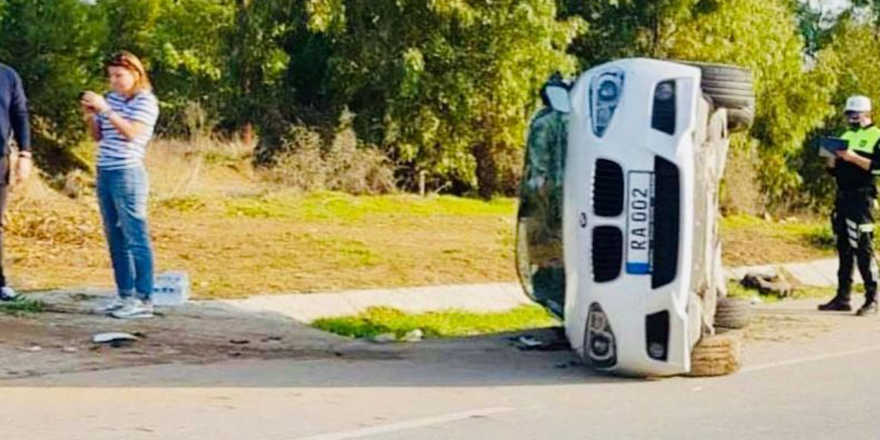 "Takla atarak yol içinde yan durdu"