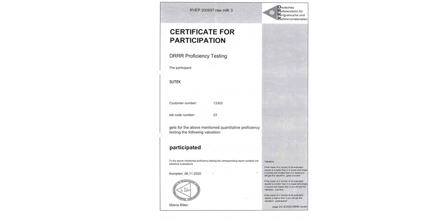 Sütek Laboratuvarı Yeterlilik Testini Geçti