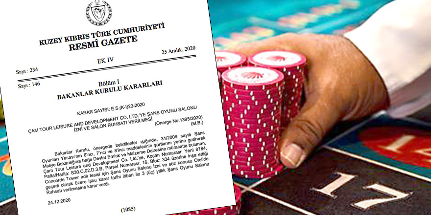 Azınlık Hükümeti'nin ilk icratı yeni casino (kumarhane) izni vermek oldu