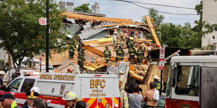 ABD'nin başkenti washington'da inşaat halindeki bina çöktü