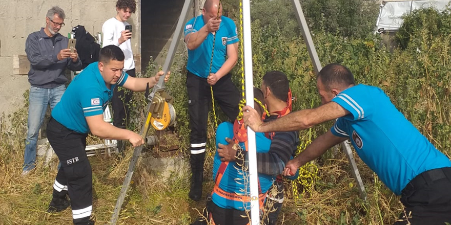 Kuyuya düşen bir kişi kurtarıldı