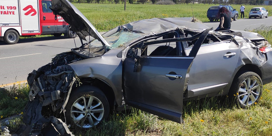 Güzelyurt ana yolunda kaza:  2 yaralı