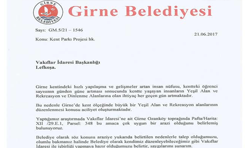 Kent parkına “hayır” imam hatibe “evet”