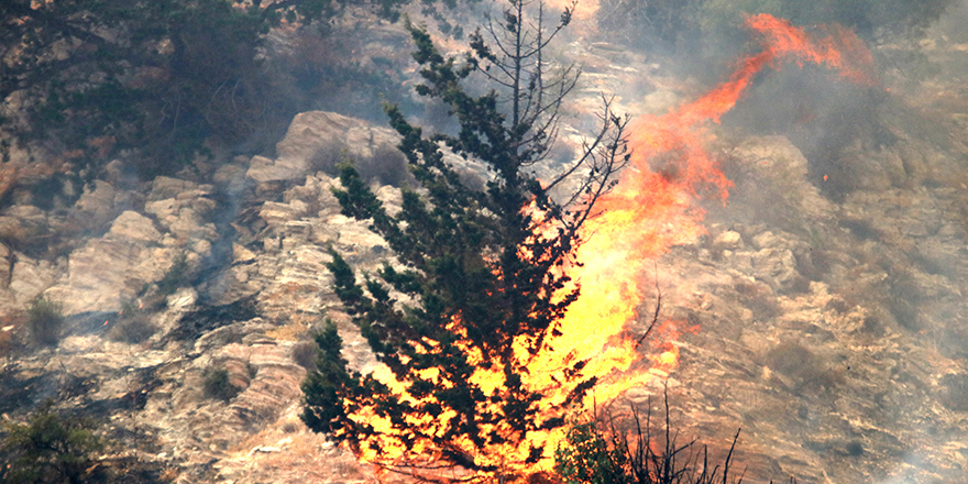 Buluşa Manastırı yakınlarındaki yangın yeniden alevlendi