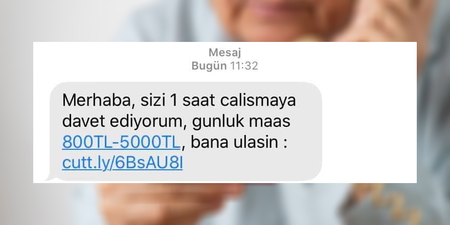 Mesaj yoluyla dolandırıcılık!