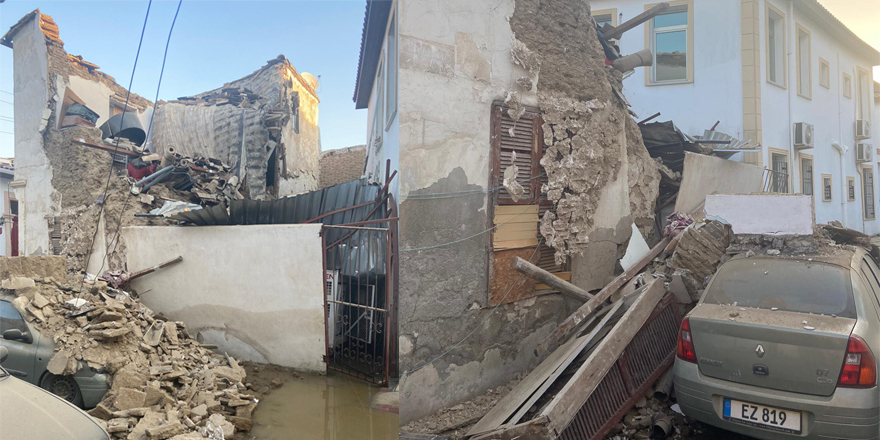 Lefkoşa Surlariçinde kerpiç ev yıkıldı