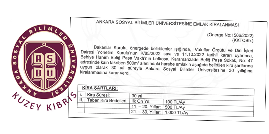 İlk 10 yıl için 100 TL kira bedeli!