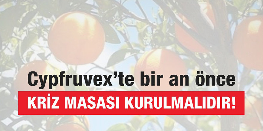 “Cypfruvex’te bir an önce kriz masası kurulmalıdır!”