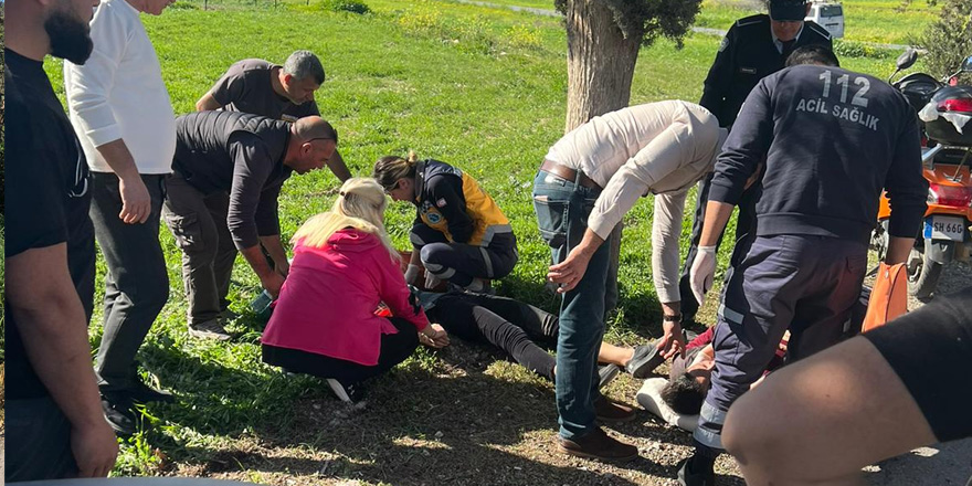 Motosiklet sürücüsü kaza yaptı: 2 yaralı