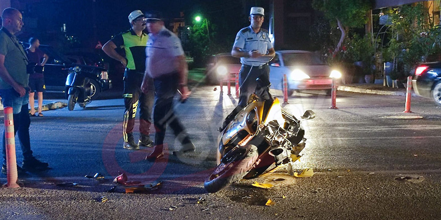 Motosiklet sürücüsü 32 yaşındaki Uğur Aydın ağır yaralandı