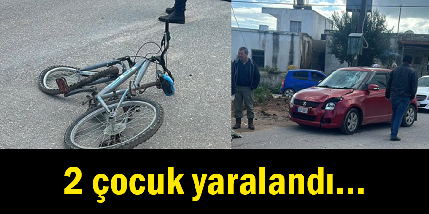 Bisiklet süren çocuklara araba çarptı!