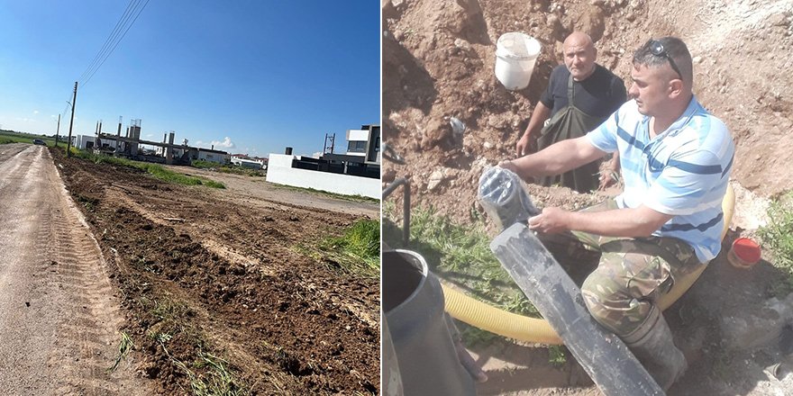 Gazimağusa Belediyesi Mutluyaka’daki kırsal kesim arsalarına yeni su hattı döşedi