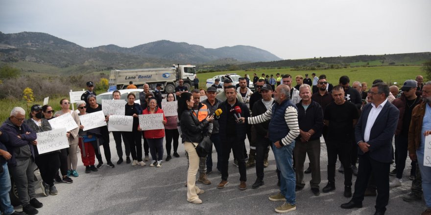 Dört köy, taş ocaklarının kapatılması talebiyle eylem yaptı