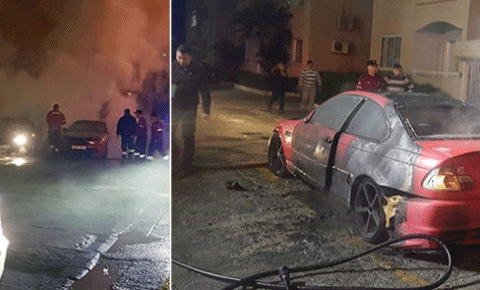 Araçları ateşe verdiler