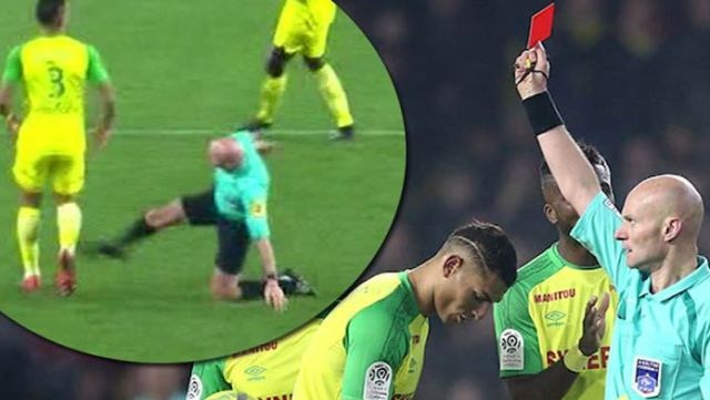 Çelme takan hakem görevden uzaklaştırıldı