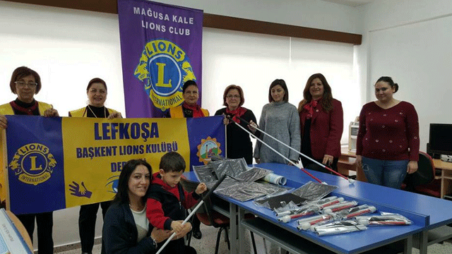 Başkent ve Mağusa Kale Lions Kulüplerinden Görme Engelliler Okuluna yardım…