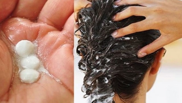 Işıl ışıl saçlar için aspirinli saç maskesi