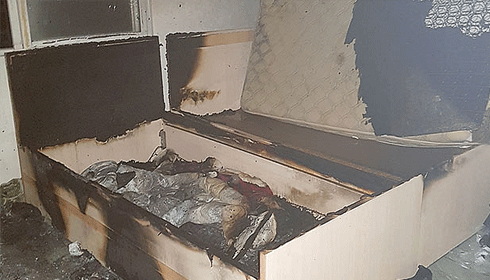 Sigara izmariti yaktı