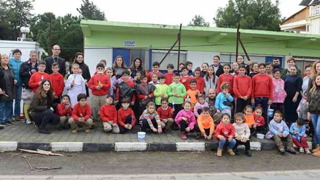 Minik eller duvara renk kattı