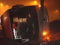 Konya'da yolcu otobüsü devrildi