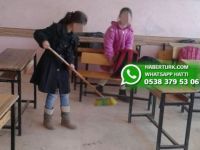 Diyarbakır'da okulda öğrencilerden temizlik