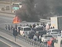 TEM Otoyolu'nda araç yangını