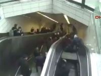 Maslak'taki yürüyen merdivenin çökme anı kamerada