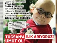 Minik Tuğsan için Salı günü Girne’de ilik arama etkinkliği