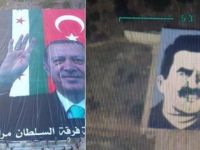 Öcalan posterinin imha edildiği alana Erdoğan posteri