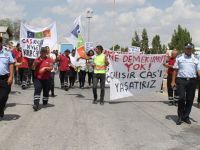 CAS çalışanları Ercan’da eylemde