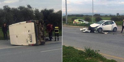 G.Mağusa-Lefkoşa yolunda feci trafik kazası!
