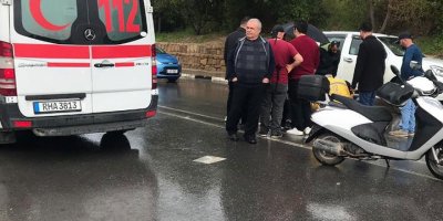 Motosiklet sürücüsü yaralandı