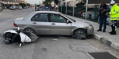 Motosikletlinin önünü kesti