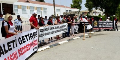 KTOEÖS meclis önünde eylem yapıyor